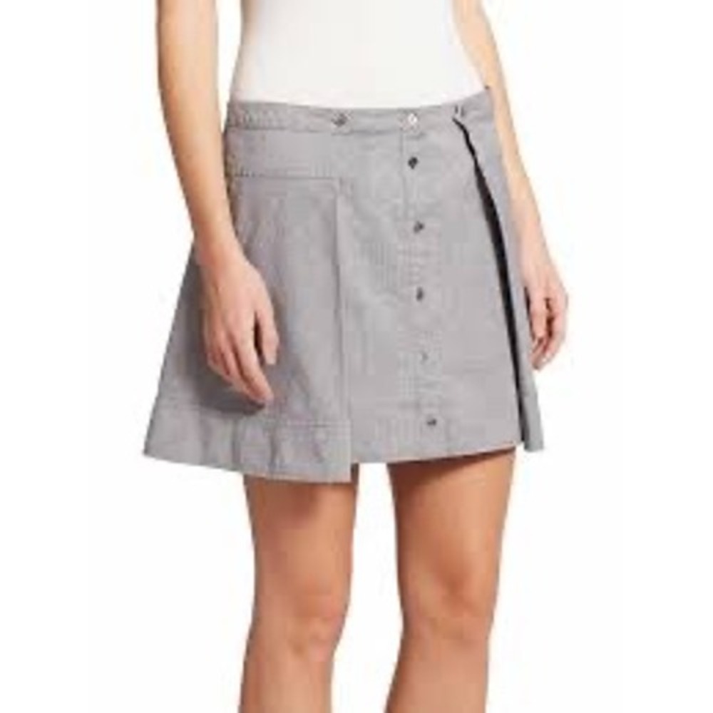 T by Alexander Wang oxford mini skirt pleated gray women's‎ size 2 new with tags